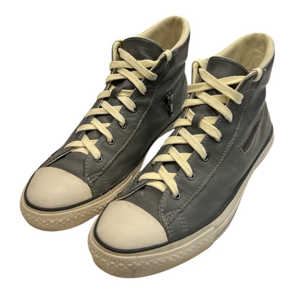 Converse X John Varvatos Zip Around Gray/Cream Leather HiTop Sneaker Men… - Picture 2 of 13